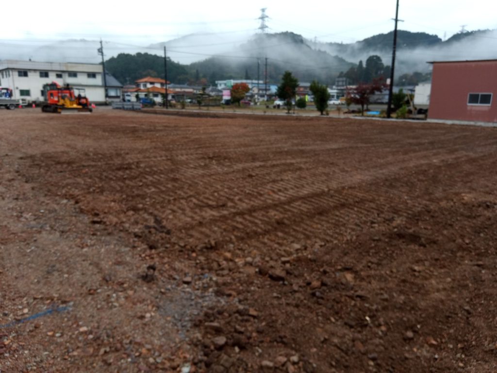 岐阜県岐阜市で建築中の木造老人ホームの場内整地状況