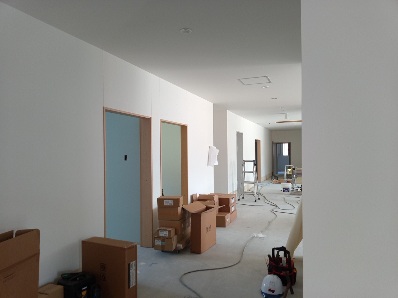 岐阜県岐阜市で建築中の木造老人ホームの1F施工状況